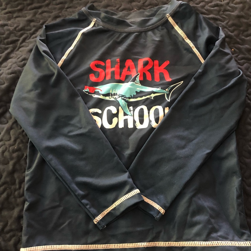 Long sleeve navy swim shirt